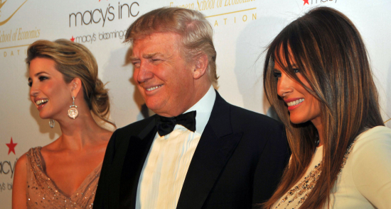 Ivanka Trump, Donald Trump and Melania Trump