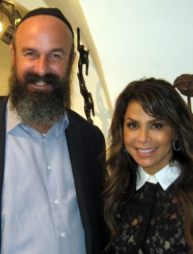 Rabbi Eyal Riess welcomes Paul Abdul to the Tzfat Kabbalah Center for her bat mitzvah