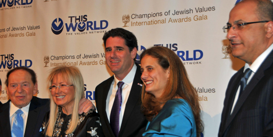 Sheldon Adelson and Dr. Miriam Adelson, Israel Ambassador Ron and Rhoda Dermer, and Israel Consul General Ido Aharoni