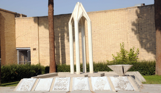 Armenian genocide memorial in courtyard of the Vank Cathedral