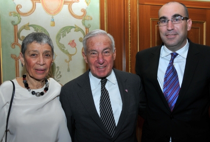 Israel Ambassador to UN Gabriela Shalev, Kenneth Bialkin, Israel Consul General Asaf Shariv