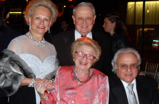 Ingeborg Rennert, Dr. Ruth Westheimer, Ira Leon Rennert and (rear) Malcolm Thomson