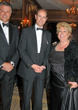 Prince Edward flanked by Mark Standish and Catherine Saxton
