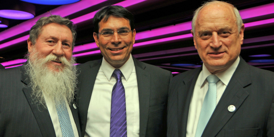 Knesset Member Yaakov "Ketzaleh" Katz, Danny Danon and Malcolm Hoenlein