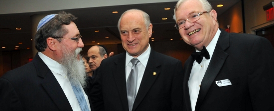 Knesset Member Yaakov "Katzaleh" Katz, Presidents Conference executive vice chairman Malcolm Hoenlein, and Rubin Margules