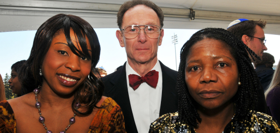 Kim Greene-Konneh, vice consul general of Liberia (left), with Mr. and Mrs. Gould