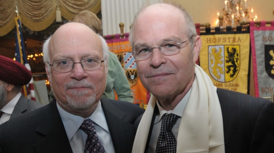 Stuart Rabinowitz, Hofstra president, and Dr. William F. Vendley, head of Religions for Peace