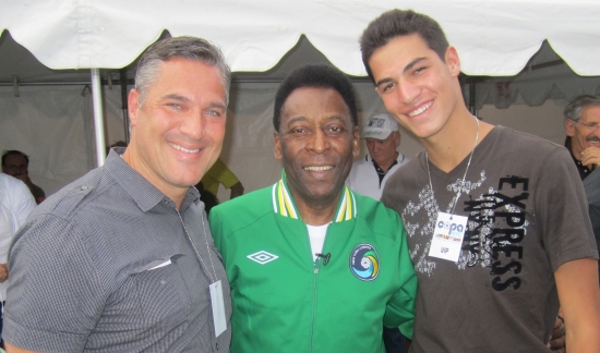 Michael Wildes and son Josh with Pele