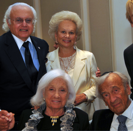 Marion and Elie Wiesel (seated) with Ira and Ingeborg Rennert