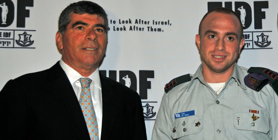 Lt. Gen. (Res.) Gabi Ashkenazi, former IDF chief of General Staff, with Capt. Ziv Shilon