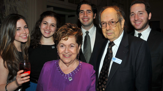 Grandparents Ida and Harvey Axelrod, front, with Nicolette Levine, Yael and Hart Levine, and Shawn Levine.