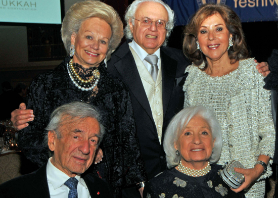 Marion and Elie Wiesel (seated), with Ingeborg and Ira Leon Rennert, and Simcha Stern