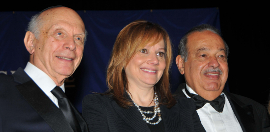 Rabbi Arthur Schneier, Mary Barra, Carlos Slim