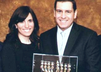 Amy and Shalom Schwartz with Young KLeadership Award