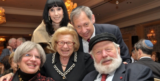 Tamara Brook and Theodore Bikel (from bottom up) with Dr. Ruth Westheimer and Vivian and Matthew Lazar