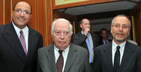 Israel Consul General Ido Aharoni, Bernard Lewis and AFTAU chairman Jon Gurkoff