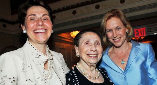 Met Council chair Merryl H. Tisch and her mother, Sylvia Hiat, with Senator Kristen Gillibrand
