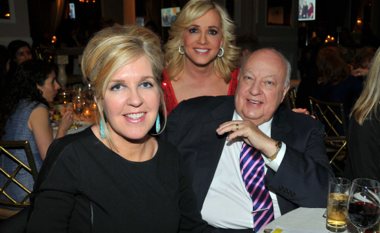 Elizabeth and Roger Ailes (seated) with Jamie Colby (center)