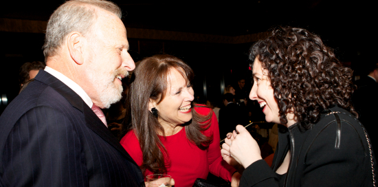 Jeffrey Solomon, president of the Andrea and Charles Bronfman Philanthropies, and his wife, Dr. Audrey Weiner, president/CEO of Jewish Home Lifecare, with board chair Elizabeth Grayer