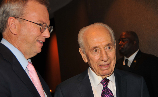 Eric Schmidt and Shimon Peres