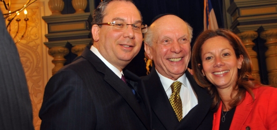 Rabbi Arthur Schneier with son Rabbi Marc Schneier and daughter Karen Dresbach