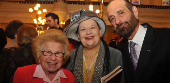 Dr. Ruth Westheimer with Beatrice and Cantor Joseph Malovany