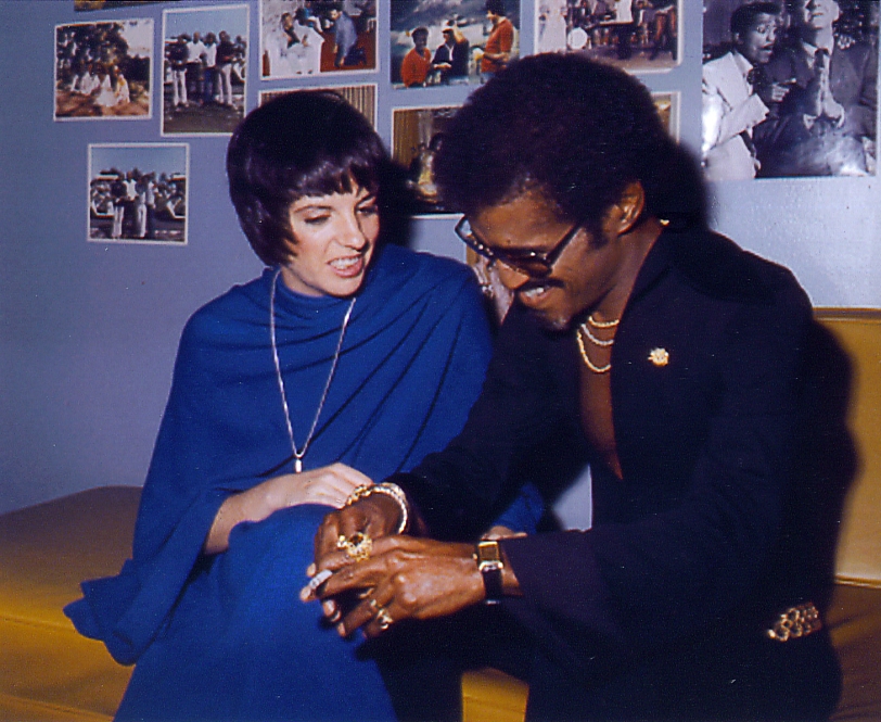 Liza Minnelli checked in on Sammy Davis following his opening at the Uris Theater on April 23, 1974