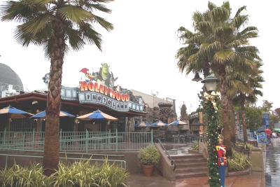 Universal Studios Hollywood on a rainy day in December