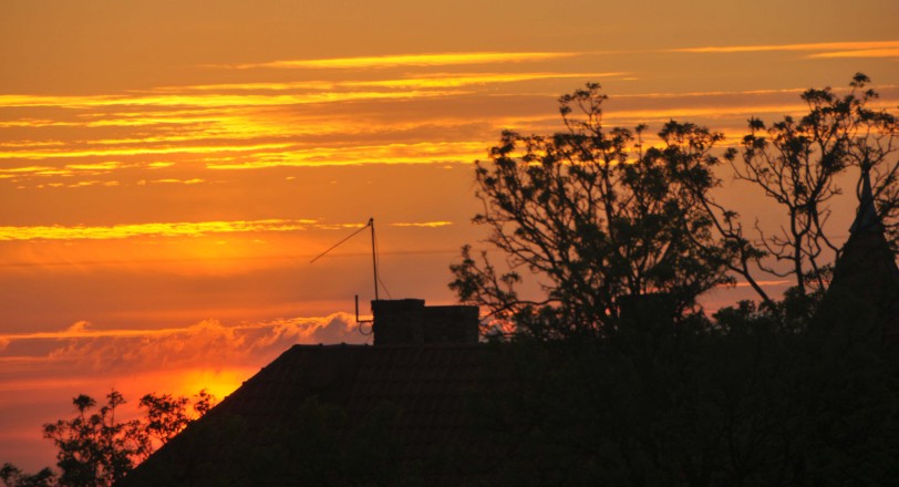 Sunset from Gutenbergs rooftop restaurant