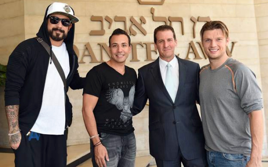 FINALLY BACK General manager Etai Eliaz welcomed the Backstreet Boys— A.J. McLean, Howie Dorough, Nick Carter, Kevin Richardson, and Brian Littrell—to the Dan Tel Aviv Hotel. That was the group’s home for five days while they performed at the Raanana Auditorium in May. Last summer the boy band postponed their appearance due to the Gaza campaign. The world's most successful boy band in the '90s came to Israel as part of its In a World like This concert tour, named for its album, released in 2013.