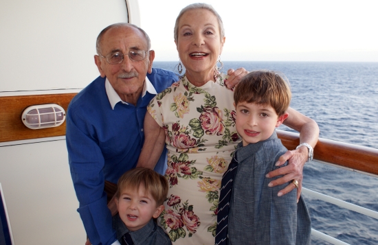 Sally and Ivor Davis with grandchildren Ezra and Levi